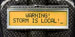 StormPro2 screen WARNING
